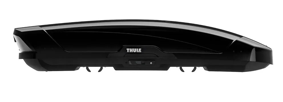 Schwarze Thule Motion 900 Dachbox im Seitenprofil
